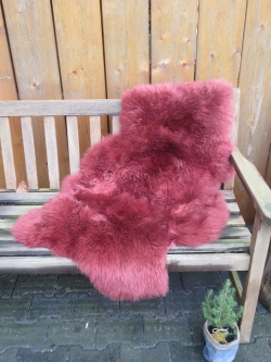 Natur Merino Lammfell Schaffell bordeaux