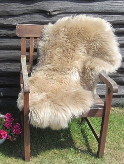 Natur Merino Lammfell Schaffell hellbraun