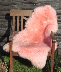 Natur Merino Lammfell Schaffell rosa