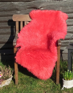 Natur Merino Lammfell Schaffell rot