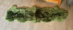 Natur Merino Schaffellteppich Läufer olivgrün