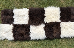 Patchwork Schaffellteppich braun-weiß