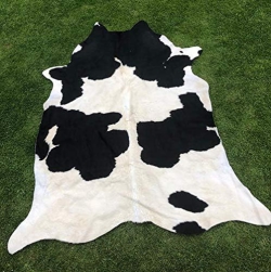 Natur Kuhfell Rinderfell Fellteppich naturfarben 240 x 210 cm schwarz-weiß (10)