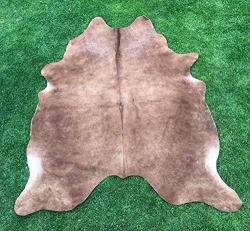 Natur Kuhfell Rinderfell Fellteppich naturfarben 210 x 180 cm hellbraun (12)