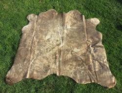 Natur Kuhfell Rinderfell Fellteppich naturfarben 150 x 140 cm braun-grau (19)