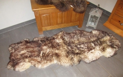 Natur Merino Schaffellteppich Läufer geflammt