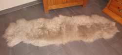 Natur Merino Schaffellteppich Läufer hellbraun