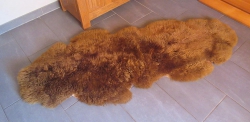 Natur Merino Schaffellteppich Läufer karamell