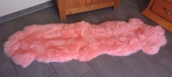 Natur Merino Schaffellteppich Läufer rosa