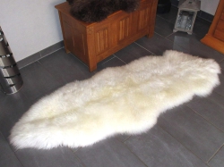 Natur Merino Schaffellteppich Läufer weiß