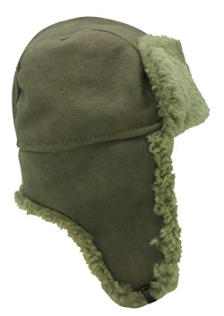 Fellmütze Fliegermütze Schapka oliv