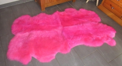Natur Merino Schaffellteppich pink