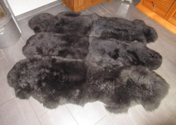 Natur Merino Schaffellteppich anthrazit