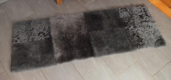 Patchwork Schaffellteppich anthrazit