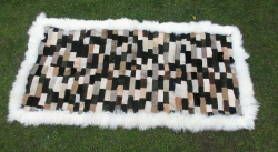 Patchwork Schaffellteppich braun-schwarz