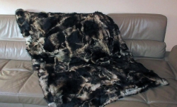 Patchwork Couchdecke schwarz-braun