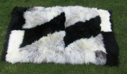 Patchwork Schaffellteppich schwarz-grau 2