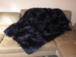 Patchwork Couchdecke schwarz-lila