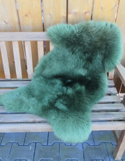 Natur Merino Lammfell Schaffell olivgrün