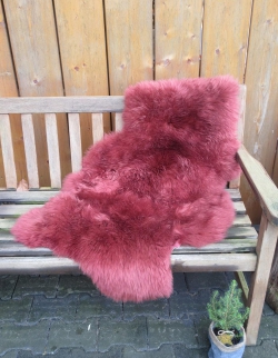 Natur Merino Lammfell Schaffell bordeaux