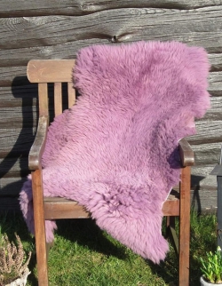 Natur Merino Lammfell Schaffell lila