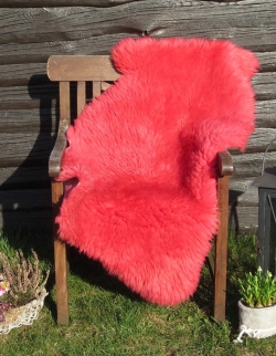 Natur Merino Lammfell Schaffell rot