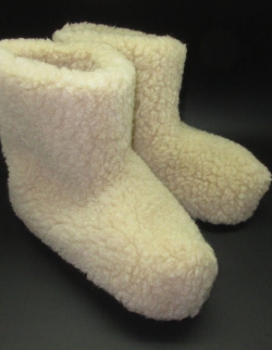Hausschuhe Hüttenschuhe Lammfell Schaffell beige