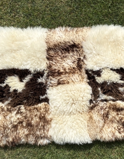 Patchwork Schaffellteppich braun
