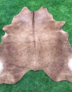 Natur Kuhfell Rinderfell Fellteppich naturfarben 210 x 180 cm hellbraun (12)