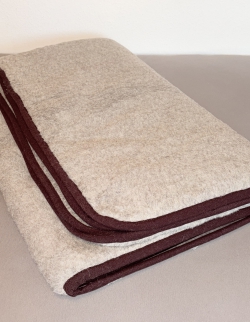 Lammfelldecke Schurwolldecke grau-braun