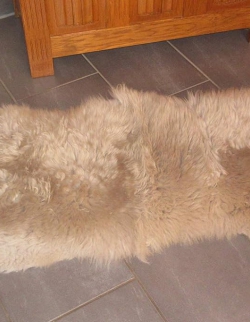 Natur Merino Schaffellteppich Läufer hellbraun