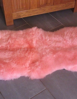Natur Merino Schaffellteppich Läufer rosa
