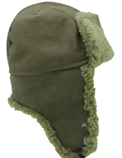 Fellmütze Fliegermütze Schapka oliv