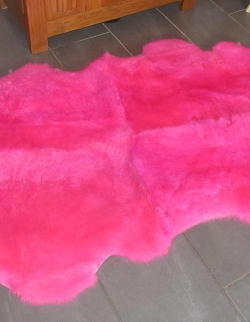 Natur Merino Schaffellteppich pink
