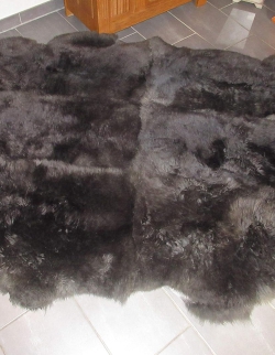 Natur Merino Schaffellteppich anthrazit