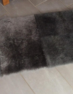 Patchwork Schaffellteppich anthrazit