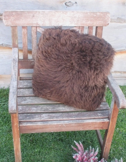 Fellkissen Lammfellkissen braun