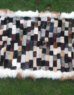 Patchwork Schaffellteppich bunt