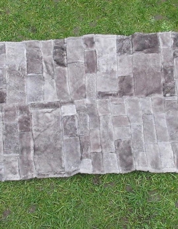 Patchwork Schaffellteppich grau