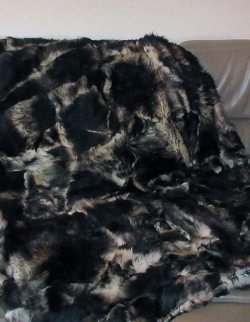 Patchwork Couchdecke schwarz-braun