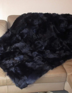Patchwork Couchdecke schwarz-lila