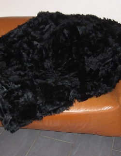 Patchwork Couchdecke schwarz