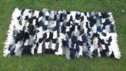 Patchwork Schaffellteppich weiß-schwarz